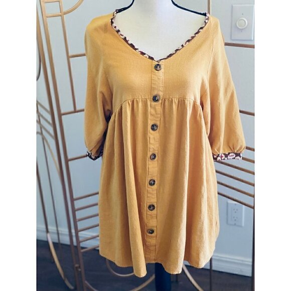 Umgee Women's Blouse Yellow Size Small - Picture 2 of 10